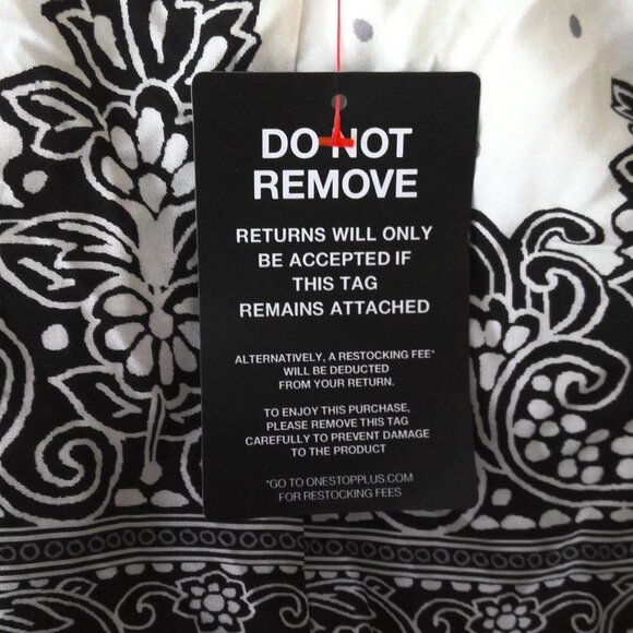 New Catherines Kimono Paisley Floral Black & White 3/4 Sleeve NWT Plus Sz 5X - Picture 4 of 7